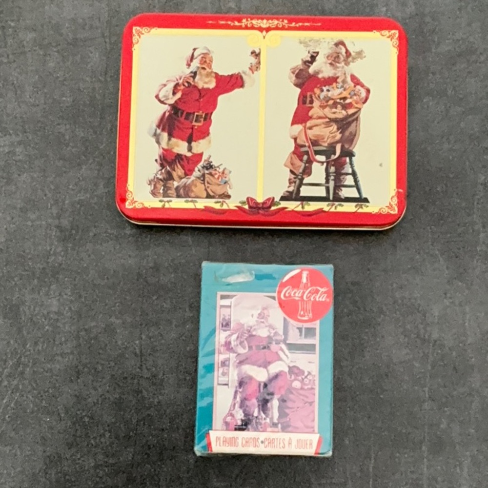 COCA COLA Vintage Santa Claus Card Deck (New/wrapped) & Box - Red